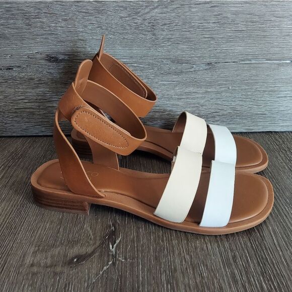EUC Franco Sarto Palesa Sandal Tan Cream Size 8.5 - Picture 1 of 8